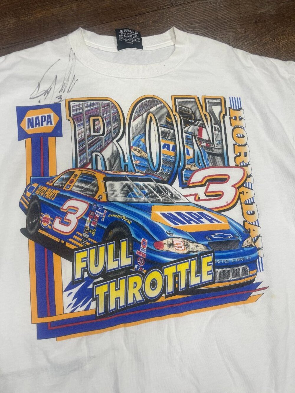 Vintage Ron Hornaday Jr #3 NAPA NASCAR Double Sided Tee Size 2XL Signed